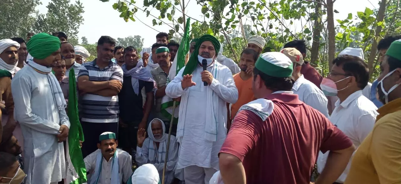 किसान की फसल उजाड़ने पर भाकियू का हंगामा किसान की फसल उजाड़ने पर भाकियू का हंगामा