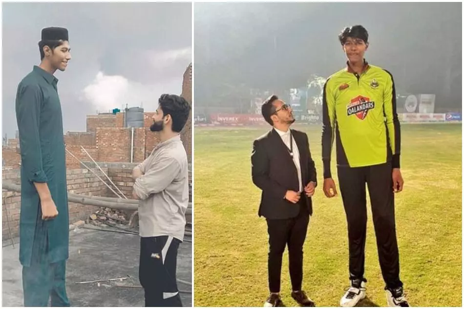 ये है दुनिया का सबसे लंबा 7 फिट 6 इंच का पाकिस्तानी क्रिकेटर ये है दुनिया का सबसे लंबा 7 फिट 6 इंच का पाकिस्तानी क्रिकेटर
