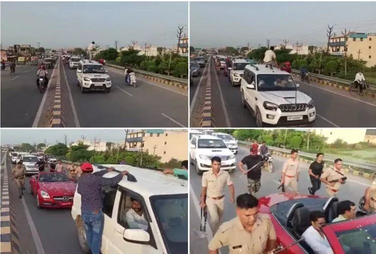 भाजपा विधायक के काफिले की कार पर स्टंट
