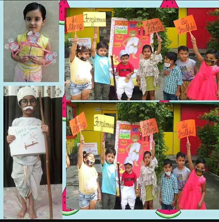 बच्चों ने दांडी मार्च निकालकर मनाई गांधी जयंती