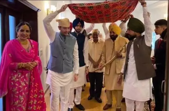 मुख्यमंत्री भगवंत मान बने दूसरी बार दूल्हा, शुरू हुईं शादीं की रस्में
