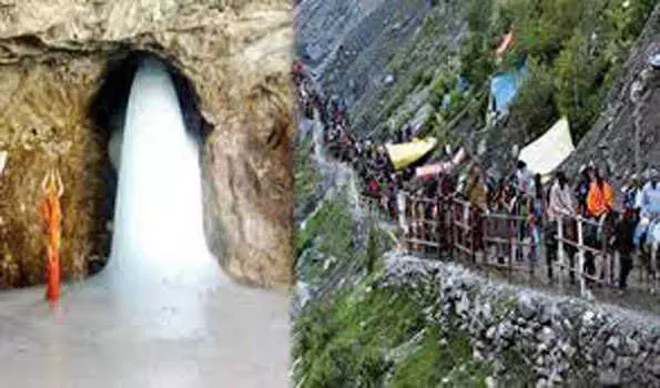 बर्फानी बाबा के दर्शन के लिए निकले 17 हजार से अधिक श्रद्धालु