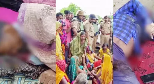 बेटी, दामाद व ससुर को गोलियों से भूना, परिजनों ने लगाई आधा दर्जन घरों में आग